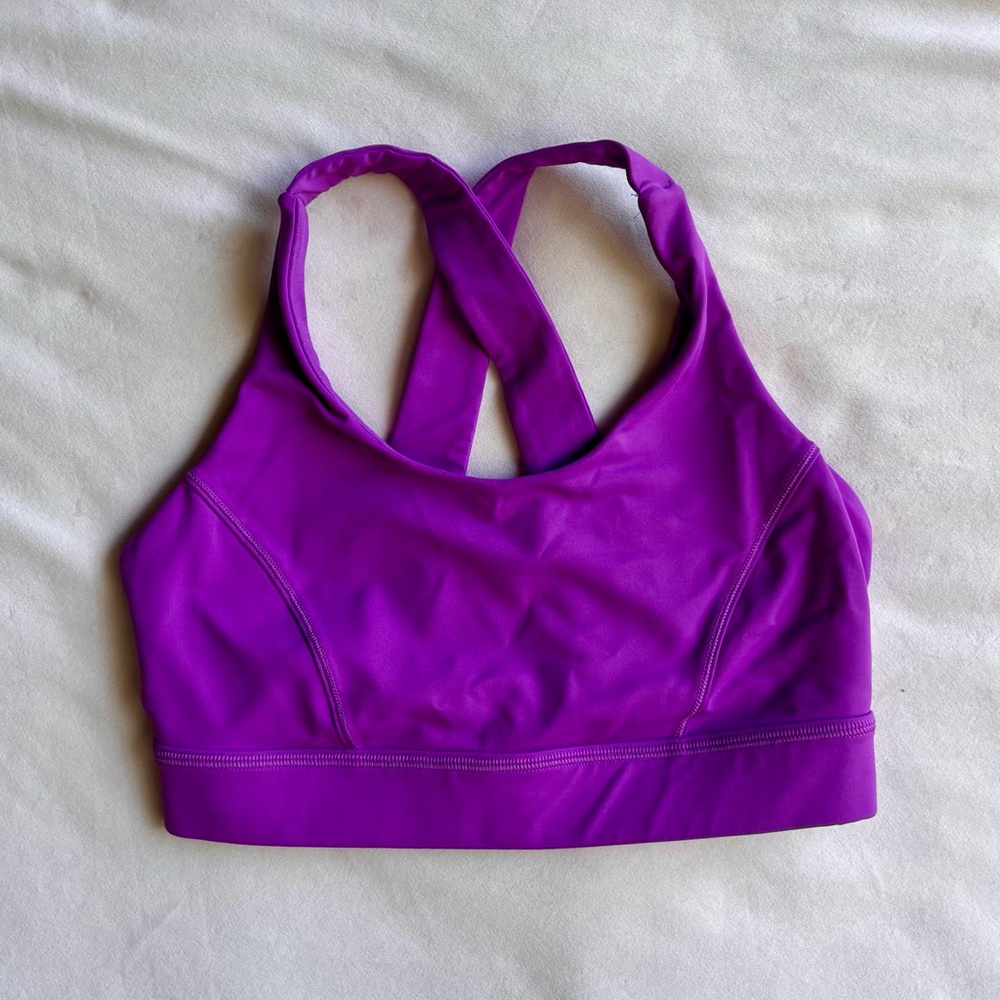 Lululemon All Sport Bra Size 8 Purple Cross-Back